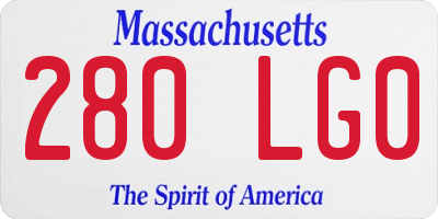 MA license plate 280LG0