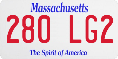 MA license plate 280LG2