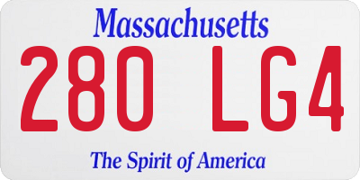 MA license plate 280LG4