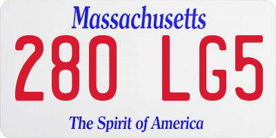 MA license plate 280LG5