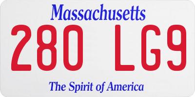 MA license plate 280LG9