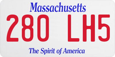 MA license plate 280LH5