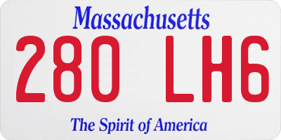 MA license plate 280LH6