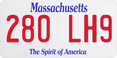 MA license plate 280LH9