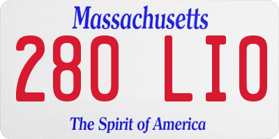 MA license plate 280LI0