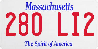 MA license plate 280LI2
