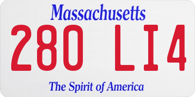 MA license plate 280LI4