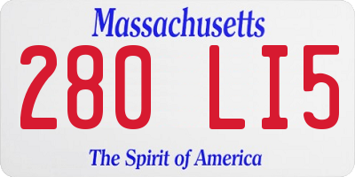 MA license plate 280LI5