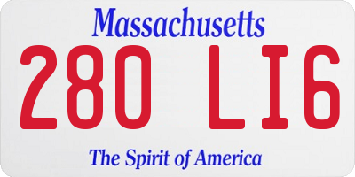 MA license plate 280LI6