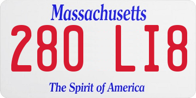MA license plate 280LI8