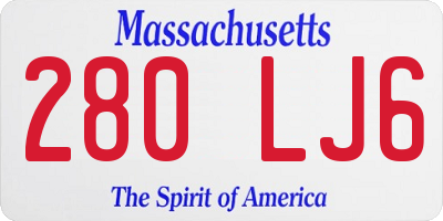 MA license plate 280LJ6