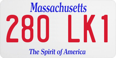 MA license plate 280LK1