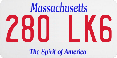 MA license plate 280LK6