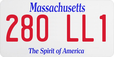 MA license plate 280LL1