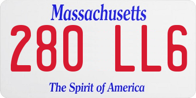 MA license plate 280LL6