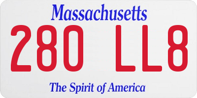 MA license plate 280LL8