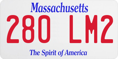 MA license plate 280LM2