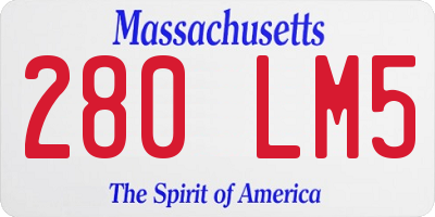 MA license plate 280LM5