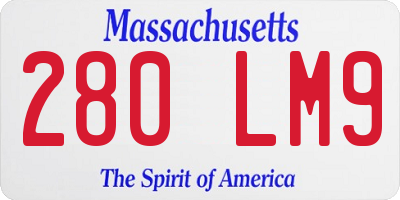 MA license plate 280LM9