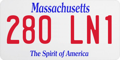 MA license plate 280LN1