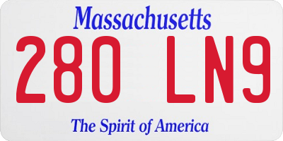 MA license plate 280LN9