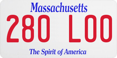 MA license plate 280LO0