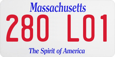 MA license plate 280LO1