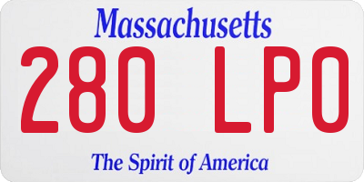 MA license plate 280LP0