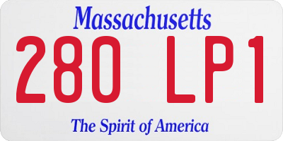 MA license plate 280LP1