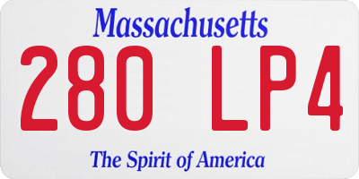MA license plate 280LP4