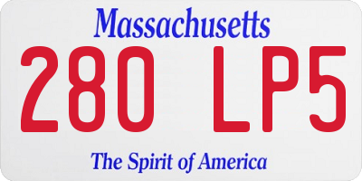 MA license plate 280LP5