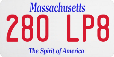 MA license plate 280LP8
