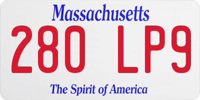 MA license plate 280LP9