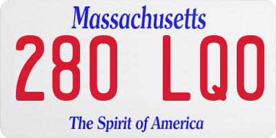 MA license plate 280LQ0