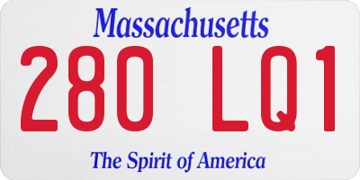 MA license plate 280LQ1