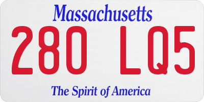 MA license plate 280LQ5