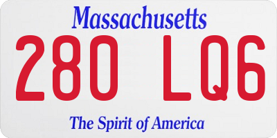 MA license plate 280LQ6