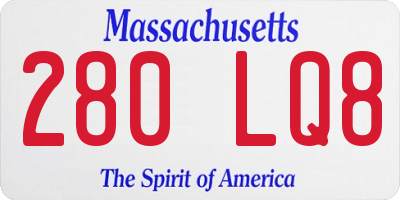 MA license plate 280LQ8