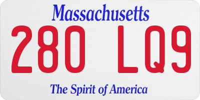 MA license plate 280LQ9