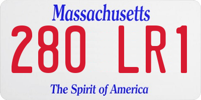 MA license plate 280LR1