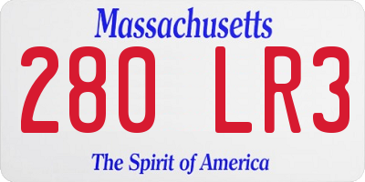 MA license plate 280LR3