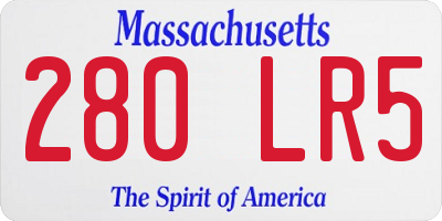 MA license plate 280LR5
