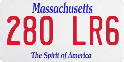 MA license plate 280LR6