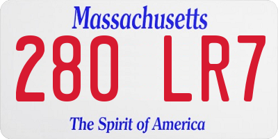 MA license plate 280LR7