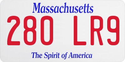MA license plate 280LR9