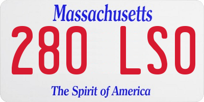 MA license plate 280LS0