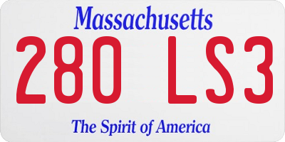 MA license plate 280LS3