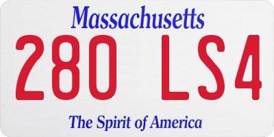 MA license plate 280LS4