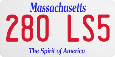 MA license plate 280LS5