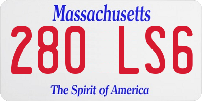 MA license plate 280LS6